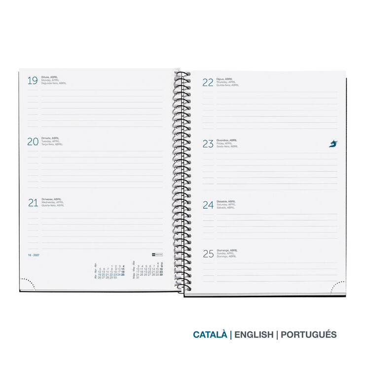 Agenda Miquelrius Espiral Plus Semana Vista Catal&aacute;n 2027 Calm Ocean
