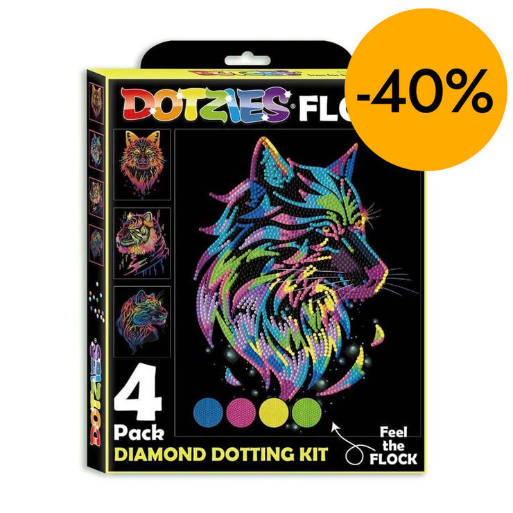 Pintura con diamantes Dotzies Flock Animales ne&oacute;n 4u