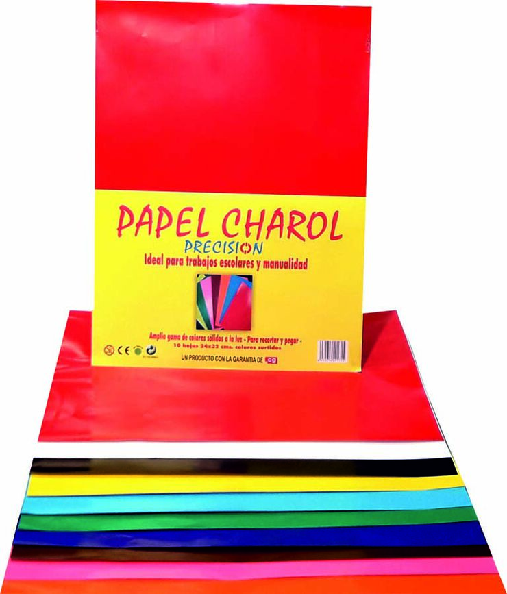 Papel charol Precision 25x32cm 10 hojas de colores