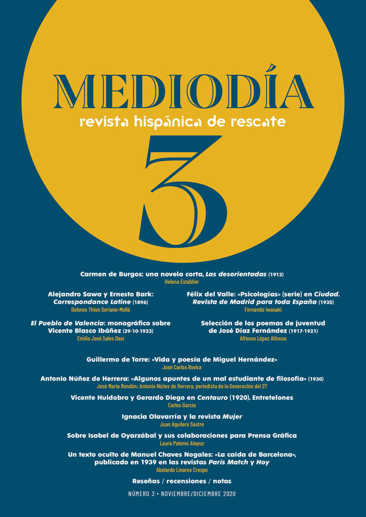 Mediod&iacute;a. Revista hisp&aacute;nica de rescate. 3