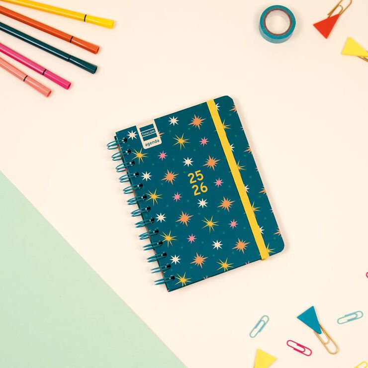 Agenda Finocam escolar Cosmo 1/8  sem/vista cat 2025-26 stars