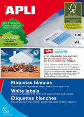 Etiquetas adhesivas A4 Apli 105x148mm 100 hojas