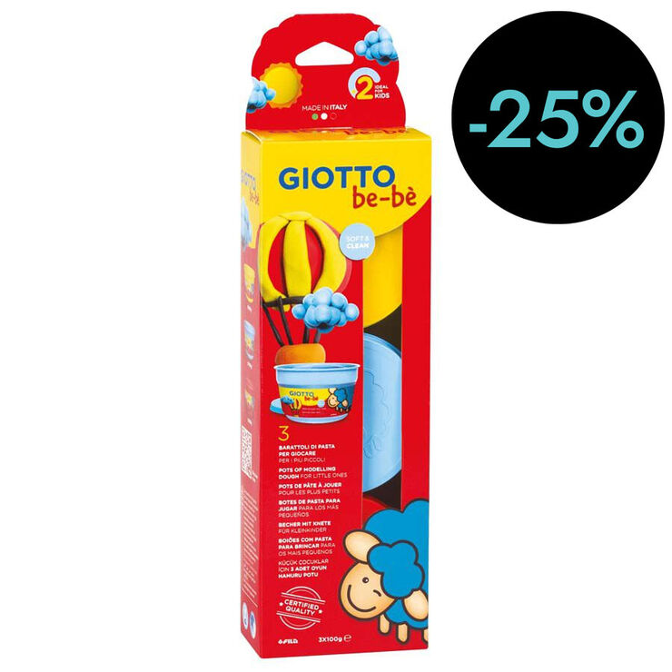 Pasta modelar Giotto Be-Bè 100g 3u + Motlles