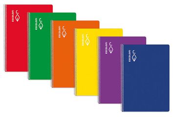 Libreta A5 espiral 50H ratlla horitzontal marge Escolofi Rojo