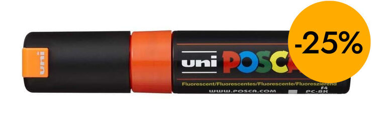 Rotulador Posca PC-8K 8mm naranja fluorescente