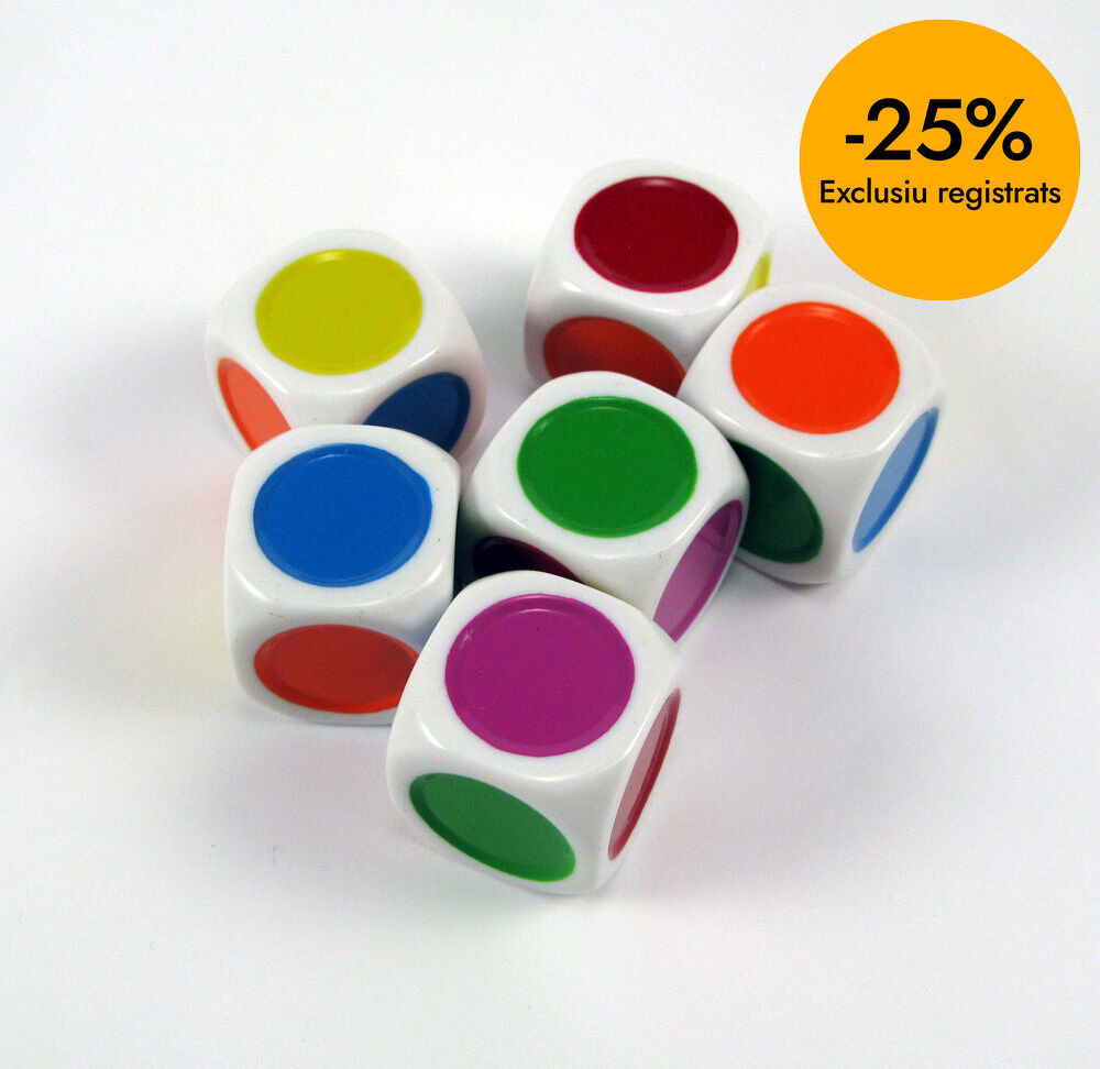 Dado de colores 6 caras 6 unidades