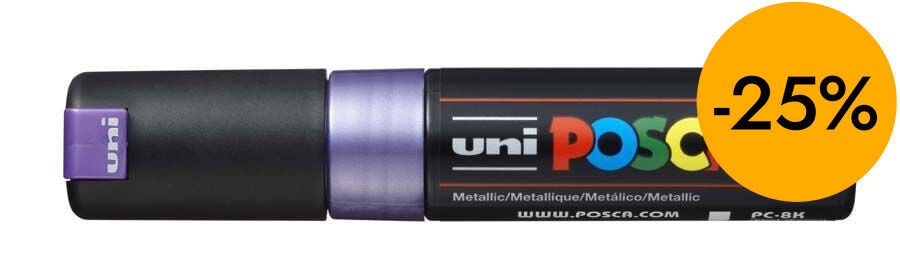 Rotulador Posca PC-8K 8mm violeta metal