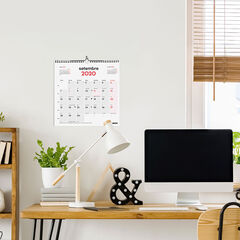 Calendario Pared para escribir 2020 Catalán Rojo