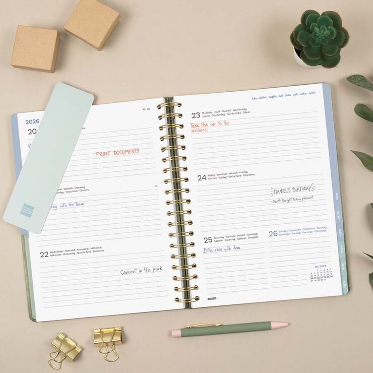 Agenda Finocam Optimal B5 sem/vista horizontal mult 2026 Emma