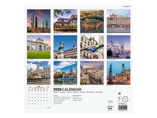Calendari paret Finocam 18x18 2026 Madrid multilingüe Calendari paret Finocam 18x18 2026 Madrid multilingüe
