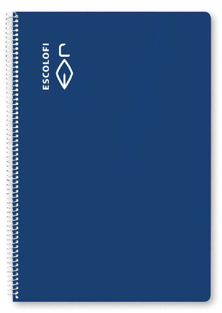 Libreta espiral Escolofi A4 40 hojas liso azul