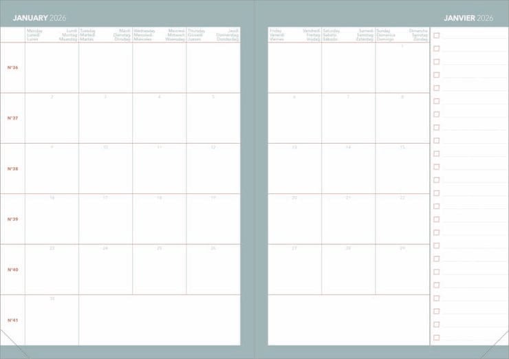 Agenda Quo Vadis Daily Pastel 13x21 d&iacute;a/p&aacute;g mult 2026 azul
