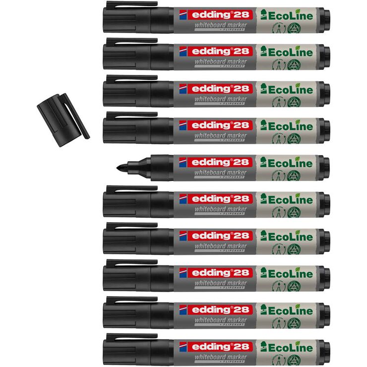 Rotuladores pizarra Edding Ecoline 28 negro 10u
