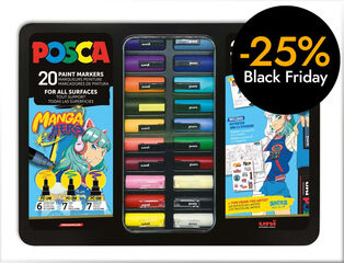 Retoladors Posca Manga 20 colors - Maleta metàl·lica