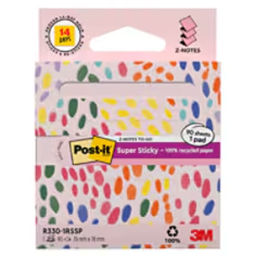 Bloc de Notas Adhesivas Post-it Reciclado 76 &times; 76 mm Rosa Pastel