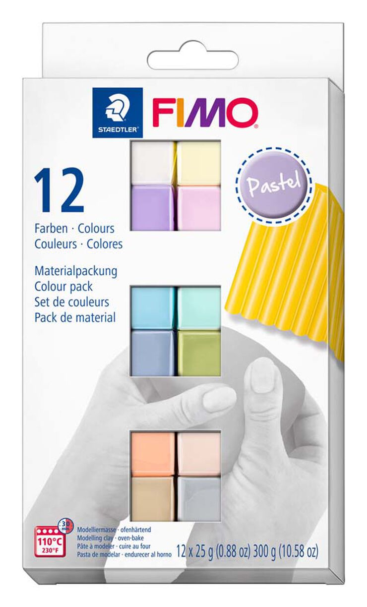 Pasta para modelar Fimo Soft 300g pastel 12 colores