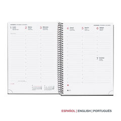 Agenda Miquelrius Especial Plus Setmana Vista Multiling&uuml;e 2027 Negre