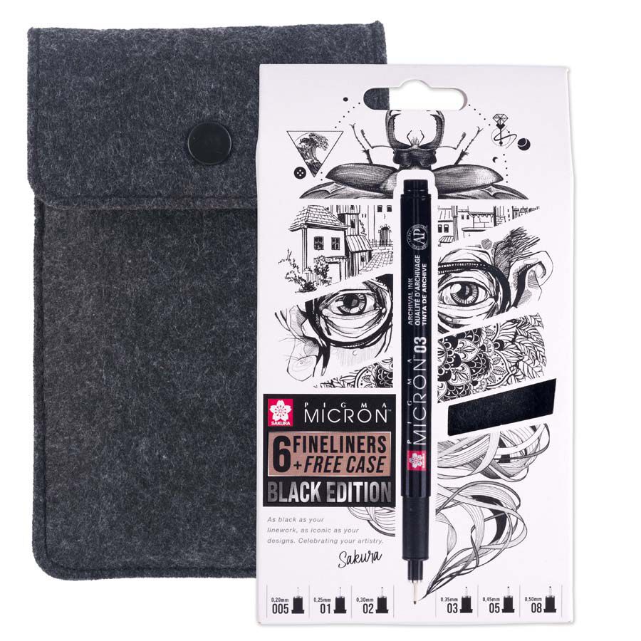 Set Pigma Micron Black Edition 6u