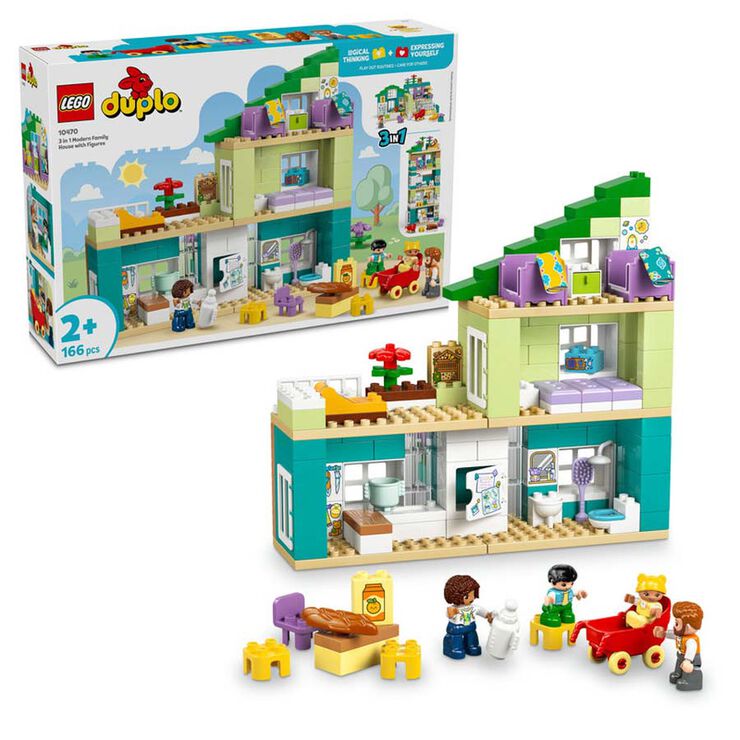 LEGO&reg; DUPLO Town Casa Familiar Moderna &ldquo;3 en 1&rdquo; amb Figures 10470