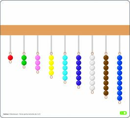 Montessori - Soporte de perlas - Actividades del 1 a 9
