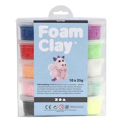 Foam Clay Creative 35g colores purpurina 10u