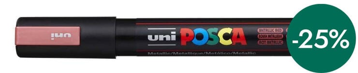 Retolador Posca PC-5M 1,8-2,5mm vermell metall