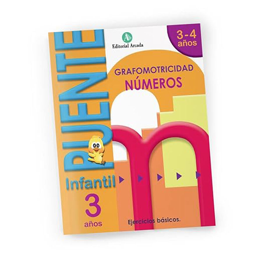 Cuaderno de grafomotricidad Puente Infantil N&uacute;meros 3 a&ntilde;os
