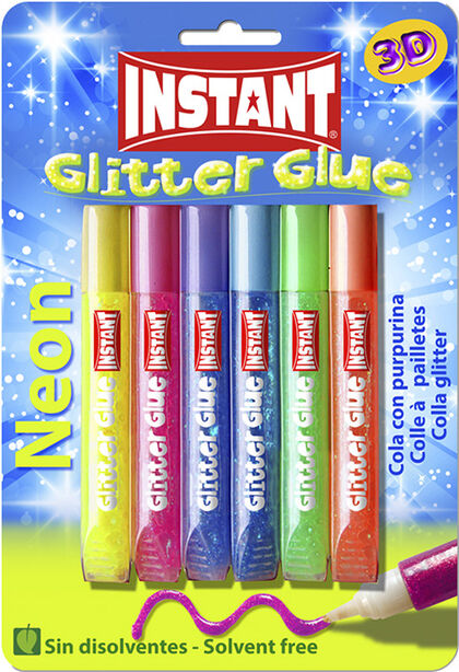 Cola Instando Glitter Glue Neon 6 unitats