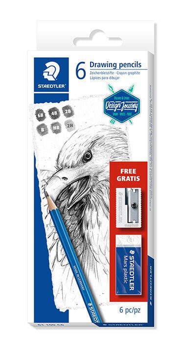 Set Staedtler L&aacute;pices Mars Lumograph 6 piezas