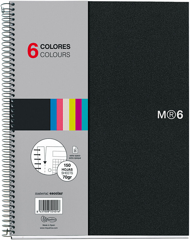 Notebook 6 A4 TPP 150H Surt. Miquelrius