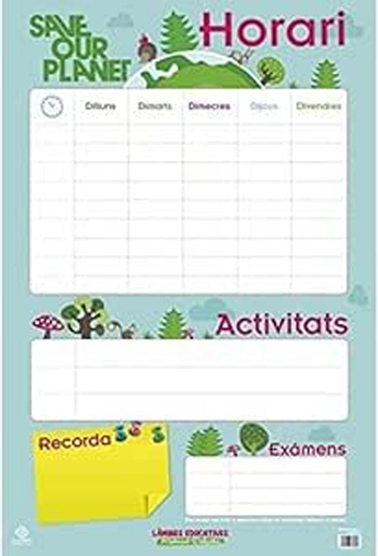 Làmina educativa - Horari escolar