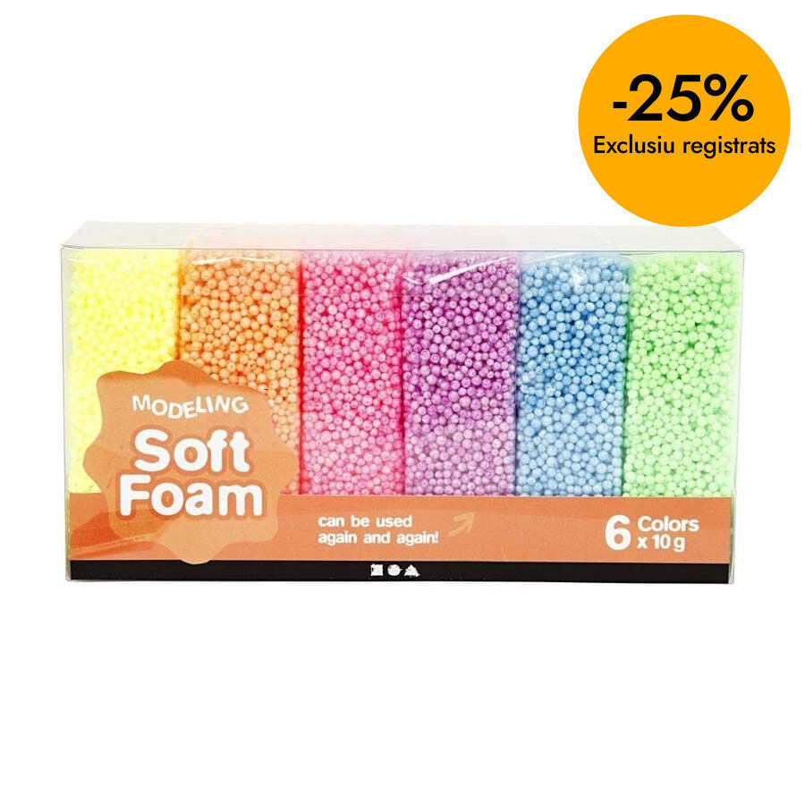 Pasta Soft Foam Creative 10g colores surtidos 6u