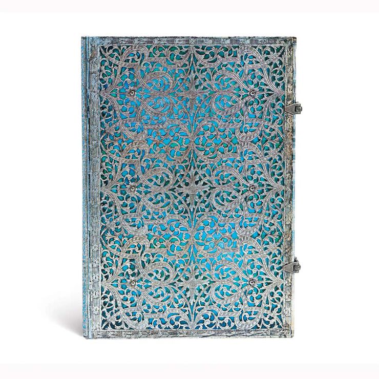 Libreta Paperblanks gran liso Filigrana Maya blue