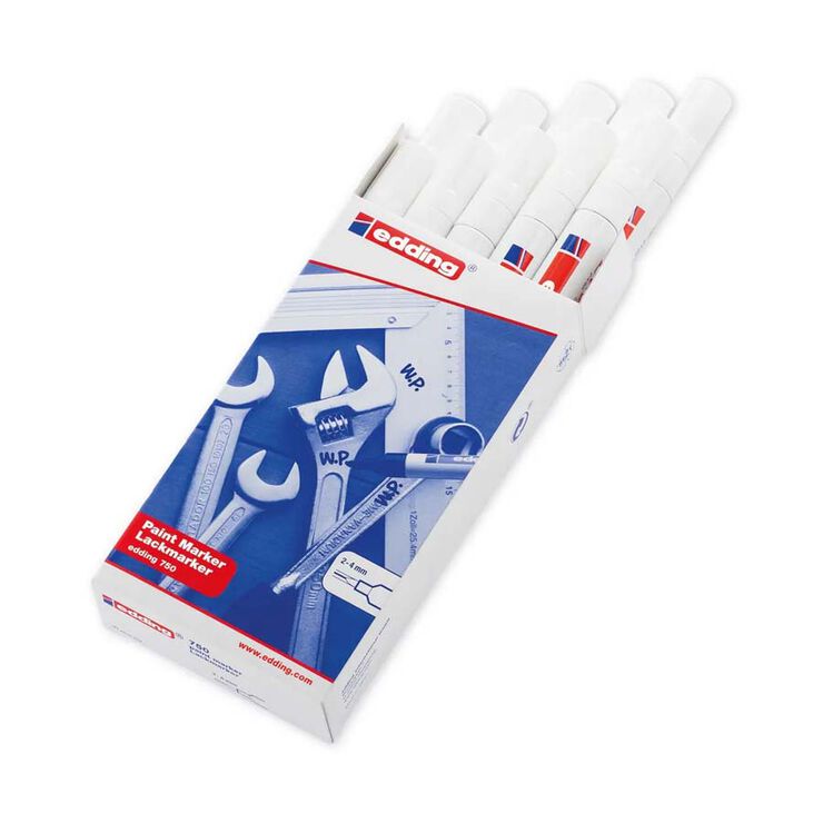 Rotuladores permanente Edding 750 blanco 10u