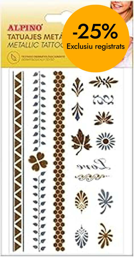 Tatuatges Temporales Colores Met&aacute;licos