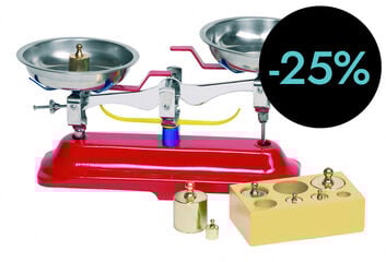 Balanza metálica con pesos