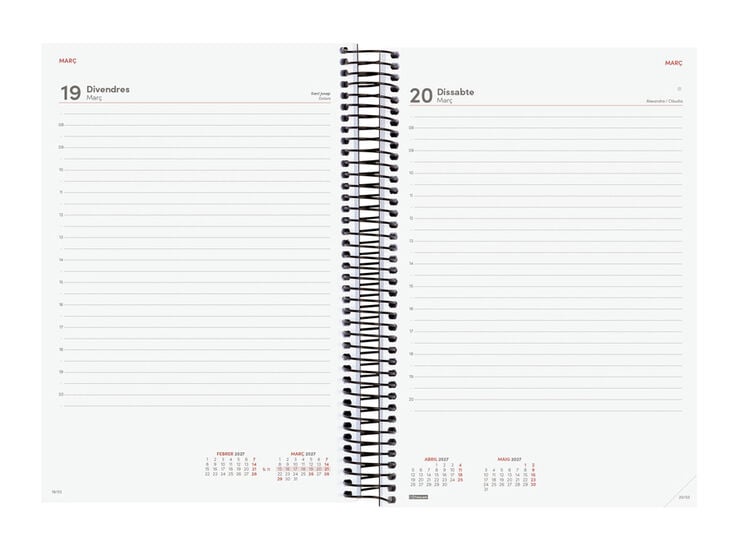 Agenda Finocam Opaque D&iacute;a P&aacute;gina 2027 Catal&aacute;n Azul
