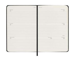 Agenda Moleskine 12m sem/vista 2025 horizontal Pocket negro
