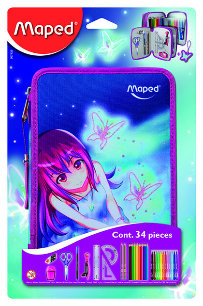 Estoig Plumier Doble Maped Butterfly