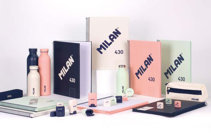 Notebook 1 A4 80 fulls 5x5 Milan 1918 blau