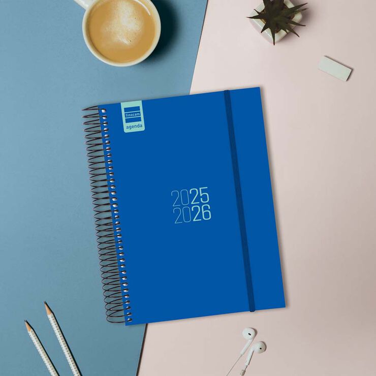 Agenda Finocam escolar espiral E10 setm/vista cas 2025-26 blau