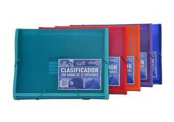 Carpeta acordeón con gomas A4 Office Box Supra surtido