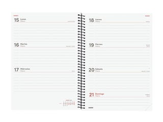 Agenda Finocam Year Setmana Vista Horitzontal 2027 Castell&agrave; Negre