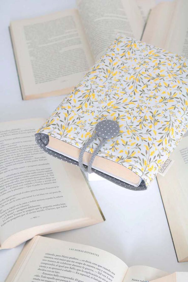 Funda de Libro Drapets Flores Mimosa interior gris
