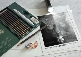 Lápiz Grafit Faber-Castell 8u estuche metal