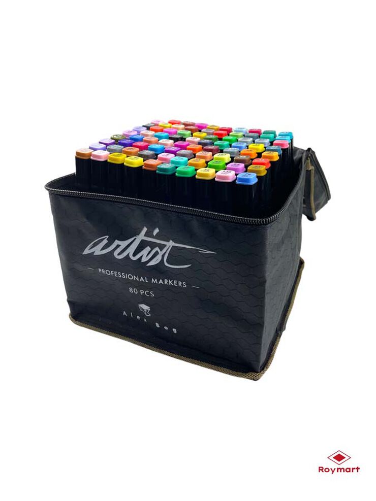 Estuche 80 Rotuladores alcohol Roymart Artist