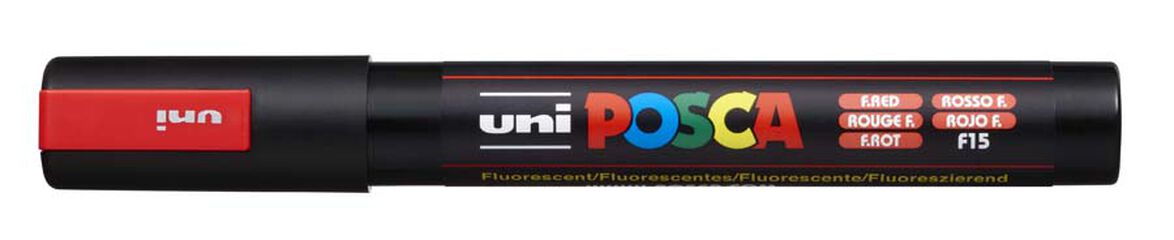 Retolador Posca PC-5M vermell fluorescent