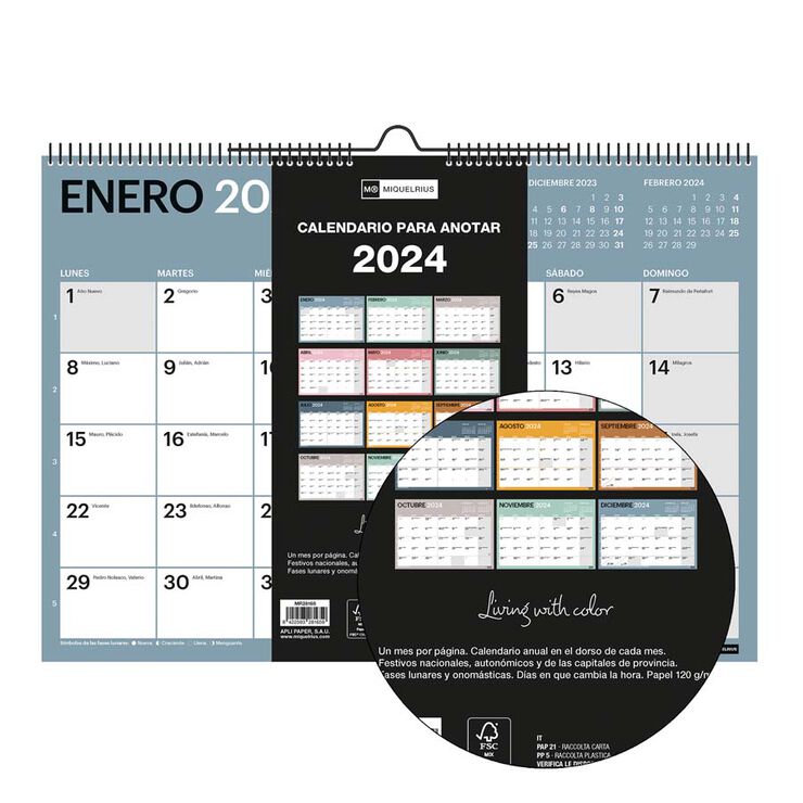 Calendari paret MiquelRius A3 2024 cast Chromat
