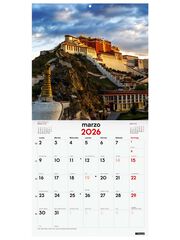 Calendario pared Finocam 30x30 2026 Maravilla Mundo castellano