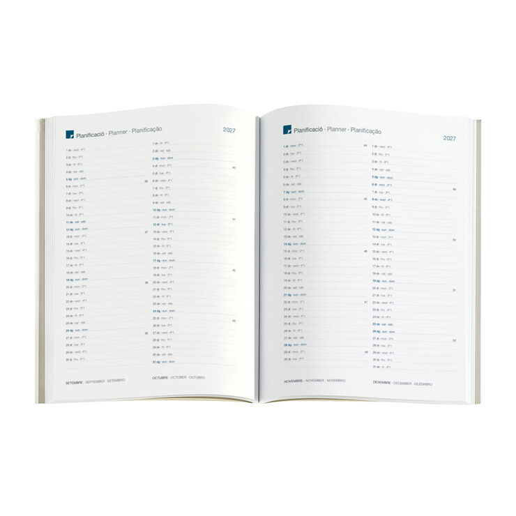 Agenda Miquelrius 145x195 Dia P&agrave;gina Multiling&uuml;e 2027 Aquarel Bloom